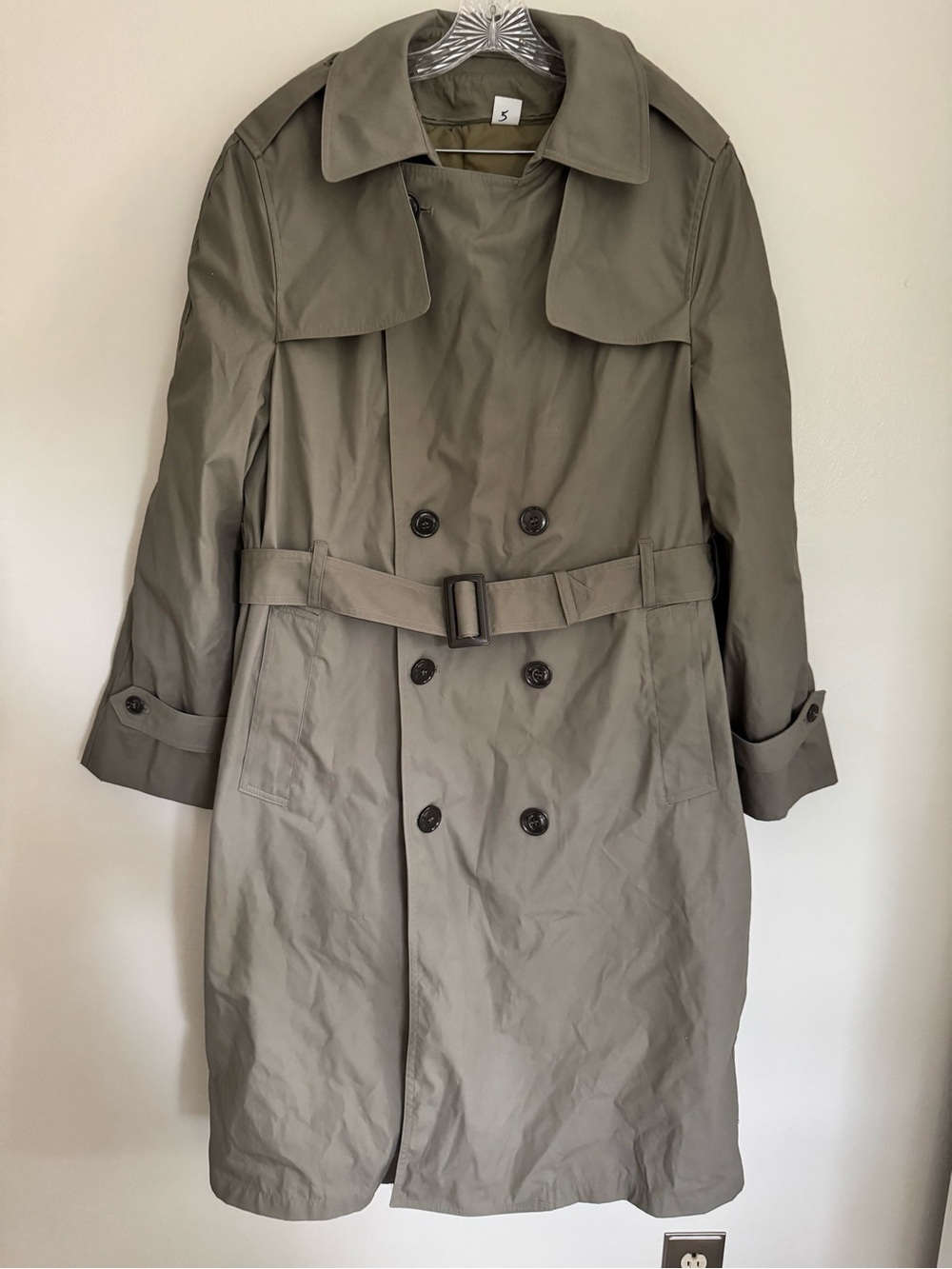 DSCP Valor Collection All-Weather Military Belted Trench Coat - Size 40R - Khaki